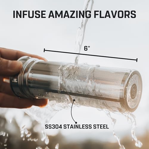Vessence 32 Oz Stainless Steel Tea Infuser Bottle for Loose Leaf Tea (Siberia White / 32 Oz)