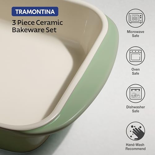 Mae 3 Pc Ceramic Porcelain Baking Pans Set (Cactus)