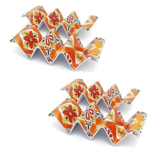 Melamine Taco Holder Stands (Set of 4 / Calor Orange)