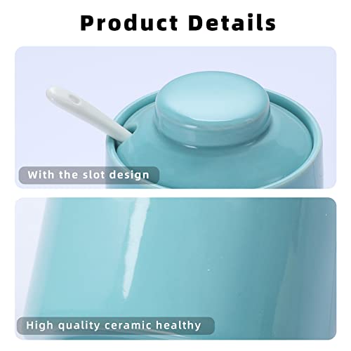 Ceramic Sugar Bowl with Lid and Spoon 8oz