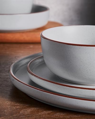 Mercury 24 Piece Dinnerware Set with Pasta Bowls (Light Grey / Service for 6 (Include Pasta Bowls))