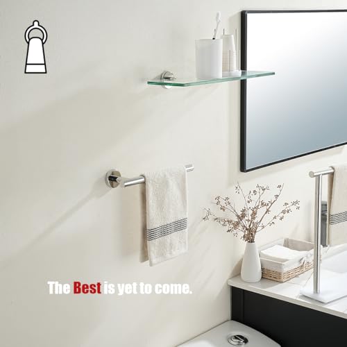 Hand Towel Holder Towel Ring Chrome (9 Inch / Polished Steel)