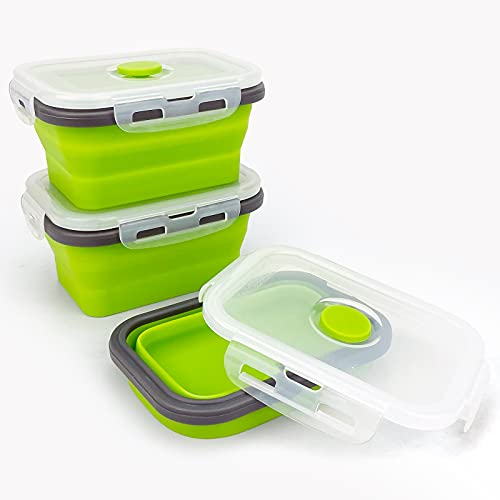 3piece Collapsible Food Storage Containers with Lids (3 Count)