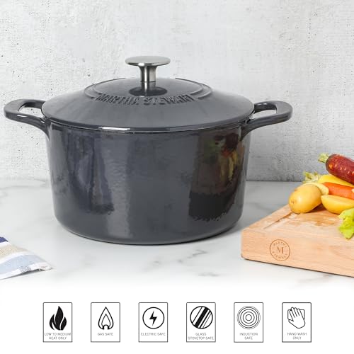 Gatwick 4 Quart Enamel Cast Iron Dutch Oven (Gray / 4-Quart)