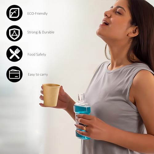 1200 Pack 3 oz Paper Cups Disposable Kraft Mouthwash Bathroom Cups (Brown / 3OZ-1200PACK)