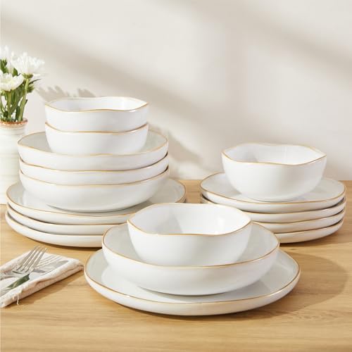 Plates and Bowls Sets (White / Set (16pcs))