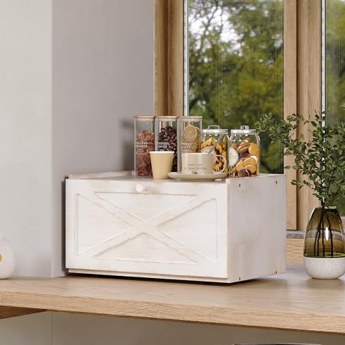 Bamboo Bread Box for Kitchen Counter Farmhouse Bread Storage Container Large Capacity Bread Storage Bin Bread Holder