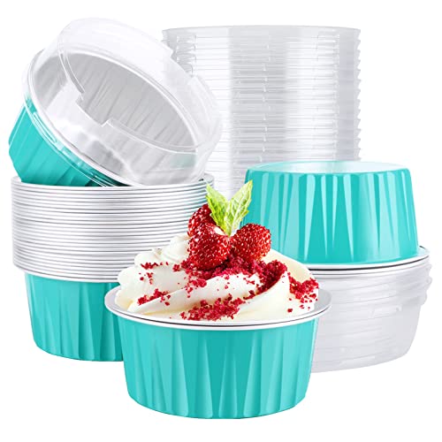 Aluminum Baking Cups with Lids (Blue / 30pcs)