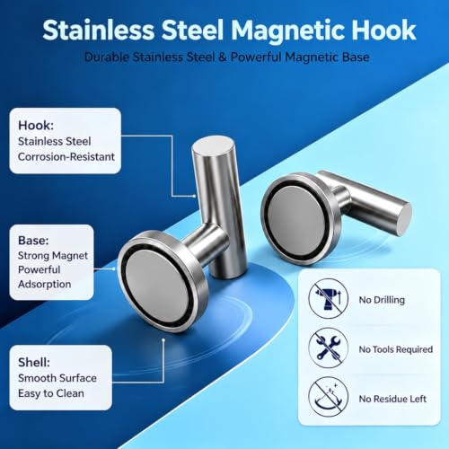 Magnetic Hooks Coat Magnet Hooks for Hanging (2 Count)