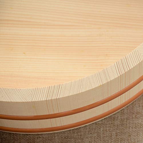 14.2" Wooden Sushi Rice Bowl Hangiri Sushi Oke Rice Mixing Tub (14.2"x3.6")