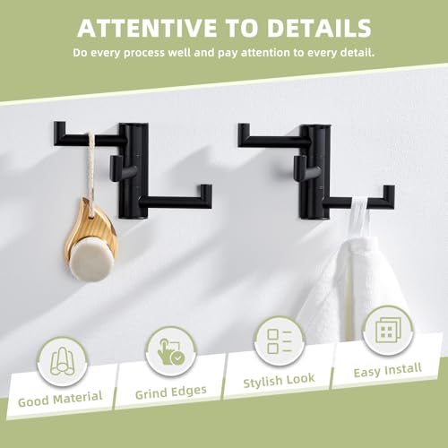 Bathroom Towel Hook Matte Black (2 Pack / Matte Black)