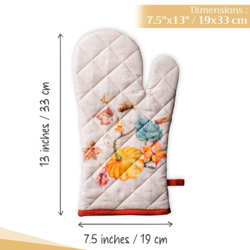 Maison d'Hermine Oven Gloves 100% Cotton Oven Mitt (096 - Potiron / 7.5" x 13" (Oven Mitt))