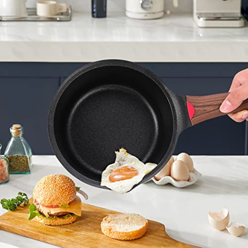 2QT Nonstick Sauce Pan with Lid (Black / 2 Quarts)