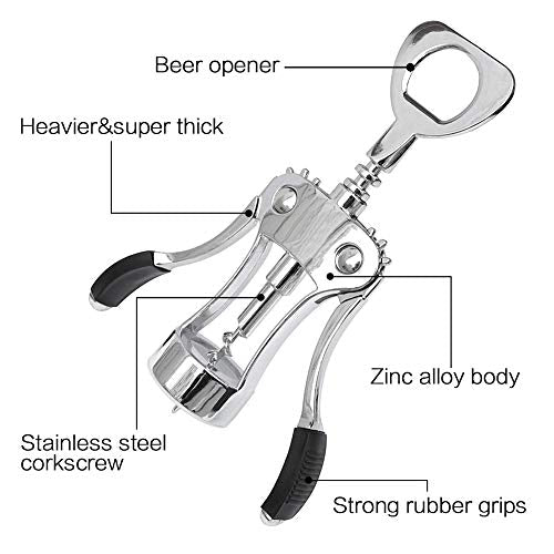 Best Wing Corkscrew Wine Bottle Opener Luxury Waiter Corkscrew with Stopper Set for Wine Enthusiast Waiters