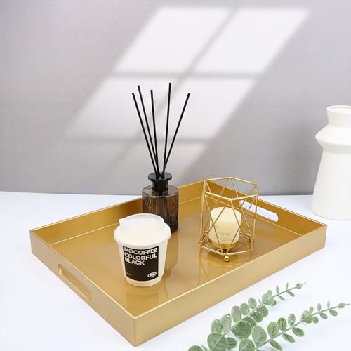 Gold Plastic Serving Tray for Ottoman (30 Gold / 11.8" x 15.7" x 1.6")