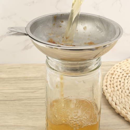 Canning Funnel with Stainless Steel Filter for Wide Mouth Mason Jars