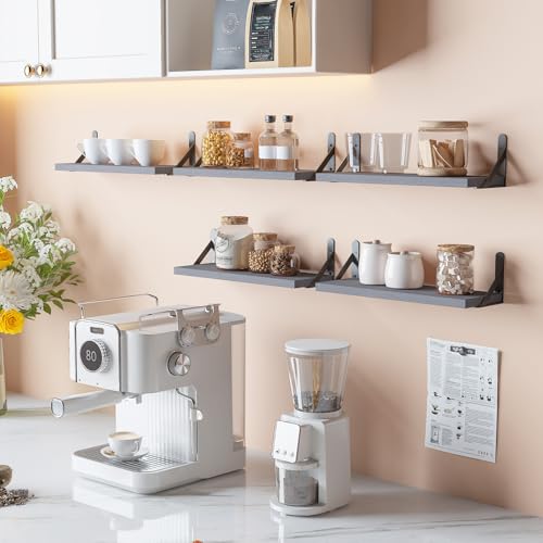 16.5in Floating Shelves for Wall Home Decor (Grey / 16.5 x 6.1 x 0.59 inches)