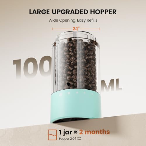 Electric Salt and Pepper Grinder Set (Mint Green)