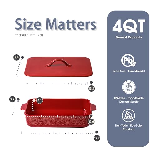 Casserole Dish with Lid (Red)