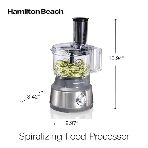 10 Cup Food Processor & Vegetable Chopper (Spiralizing, Grey and Stainless)