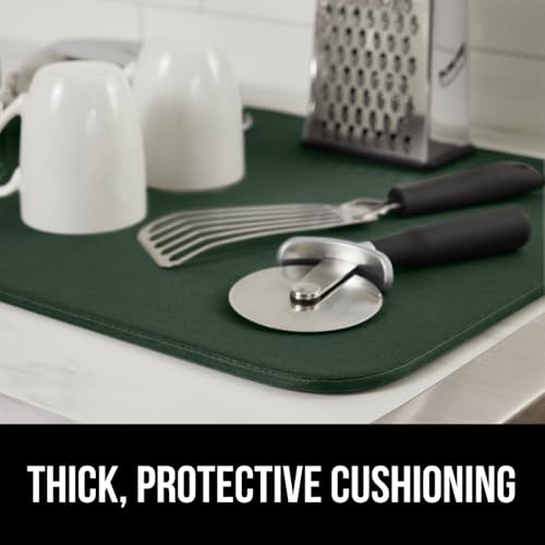 Ultra Absorbent Microfiber Dish Drying Mat (18" X 24" / Microfiber / Hunter Green)