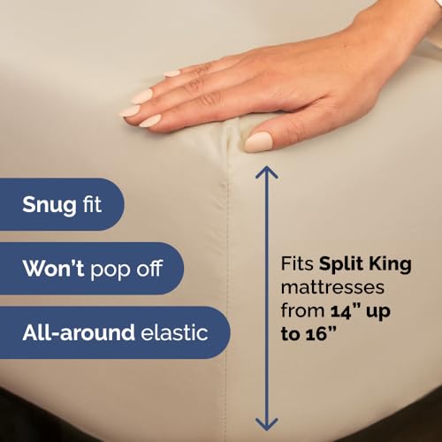Flex Top Split Head King 4 Piece Sheet Set (11 - Wheat / Split Head/Flex Top)