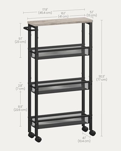 4 Tier Slim Rolling Storage cart with Wheels