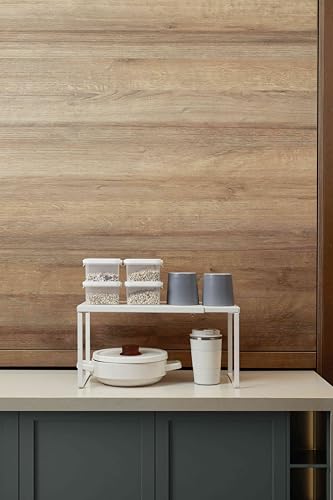 Expandable Cabinet Shelf (White / 11.8’’D * 14.56-24.6’’W * 8.46’’H)