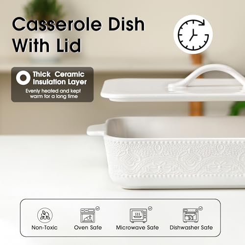 Casserole Dish with Lid (White)
