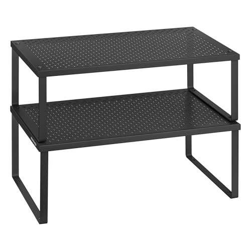 Set of 2 Metal Spice Racks (Ink Black / 2 Tiers (9"D x 15.7"W))