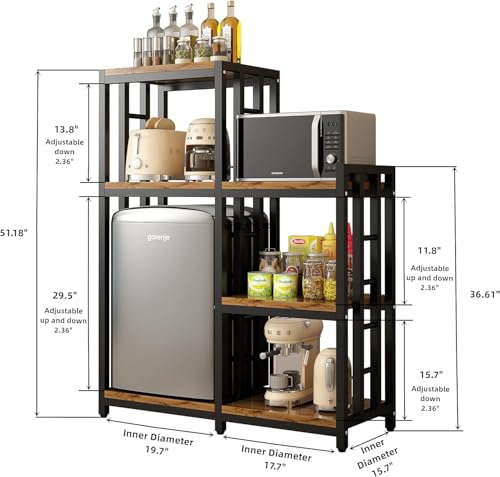 Kitchen Storage Shelf Bakers Rack (Tiger Brown)