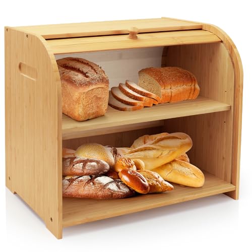 Bamboo Bread Box for Kitchen Countertop