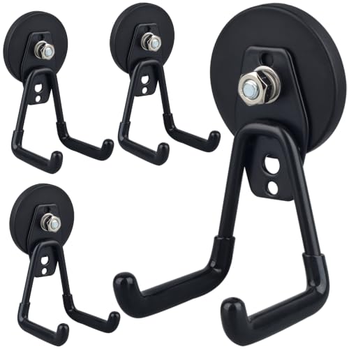 Powerful Magnetic Hooks (2.6in Magnet M Black Hooks 4PCS)