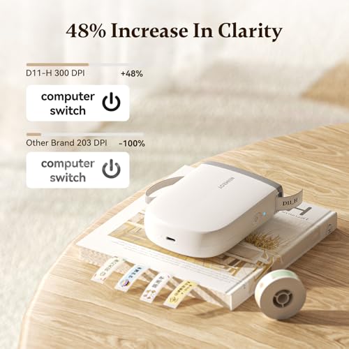D11 Upgraded Version 300 DPI Label Maker with 3 Tapes