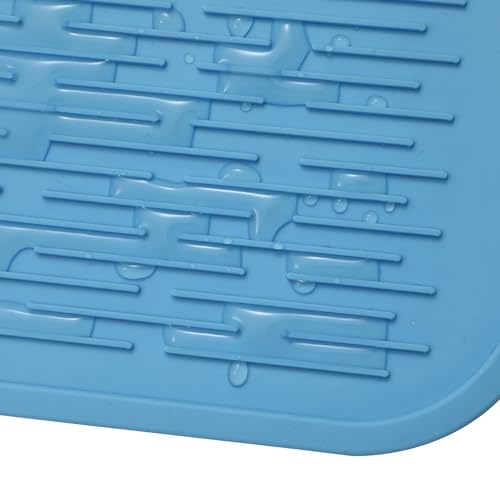 Silicone Dish Drying Mat for Multiple Usage (Light Blue / 36"L x 18"W)