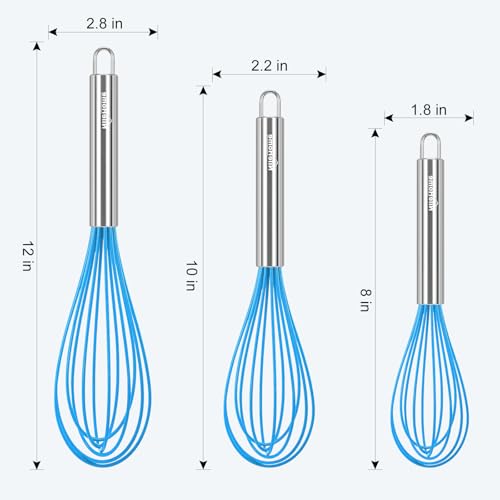 3 Pack Stainless Steel Whisk Set (Blue / 3 Piece)