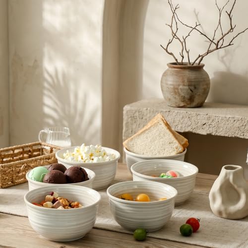 Ceramic Soup Bowls Set of 6 (White / 20 Ounce)
