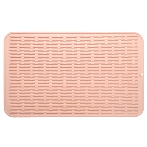 Silicone Dish Drying Mat for Multiple Usage (Pink / 28"L x 18"W)