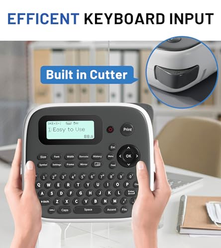 D210S Label Maker Machine with Tape (Gray)