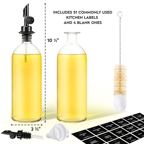 Large Oil Dispenser for Kitchen (16.9 fl oz (2-Pack) / Black)