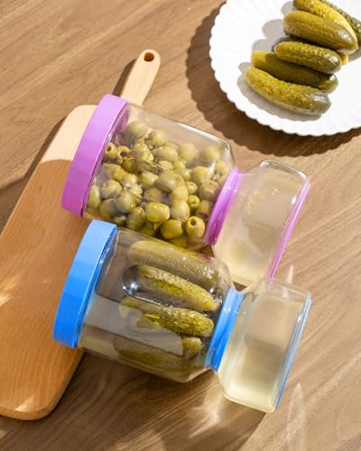 Pickle Jar with Strainer Flip (05-Purple&Blue / 51oz 2pcs)