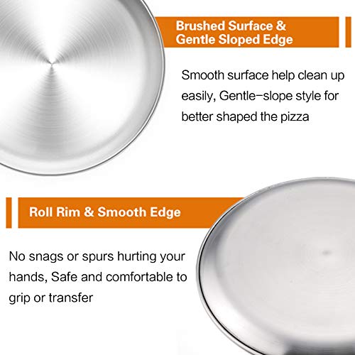 Pizza Pan, 9/10/12 Inch Stainless Steel Pizza Pans Trays Set of 3