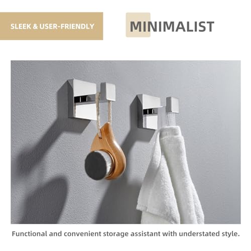 Bathroom Towel Hook (2 Pack / Polished Chrome)