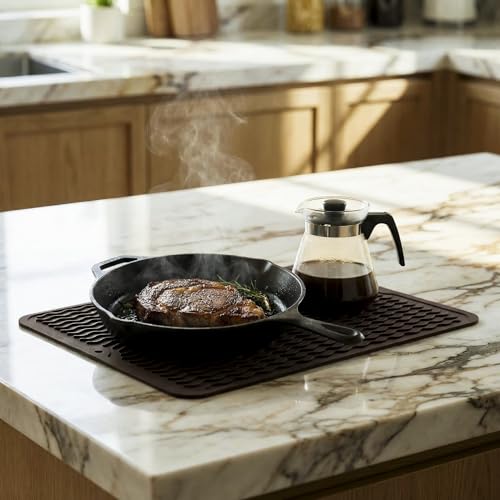 Silicone Dish Drying Mat (Coffee / 16"L x 12"W)