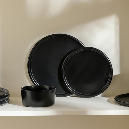 Eden Dinner Plate Set (Black / 4-Piece - Dinner Plate)