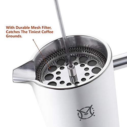 French Press Coffee Maker (Stainless Steel / 24 fl oz (750 ml))