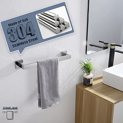 16 Inch Single Towel Bar (Polished Chrome / 16-Inch)