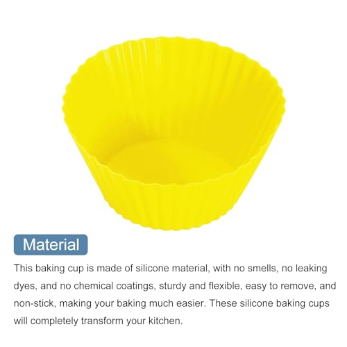 18Pcs Silicone Cupcake Liners (Yellow / 3.5cm/1.4inch)