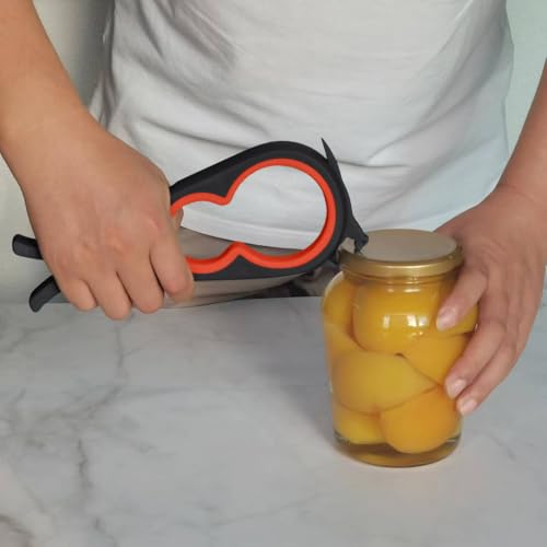 Jar Opener & Bottle Opener for Weak Hands (Black and Red)