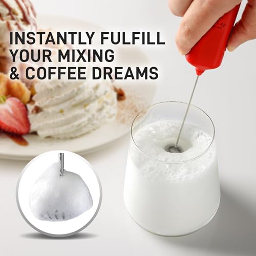 Mini & Mighty Milk Frother Wand (Blazing Red / Mini Frother)